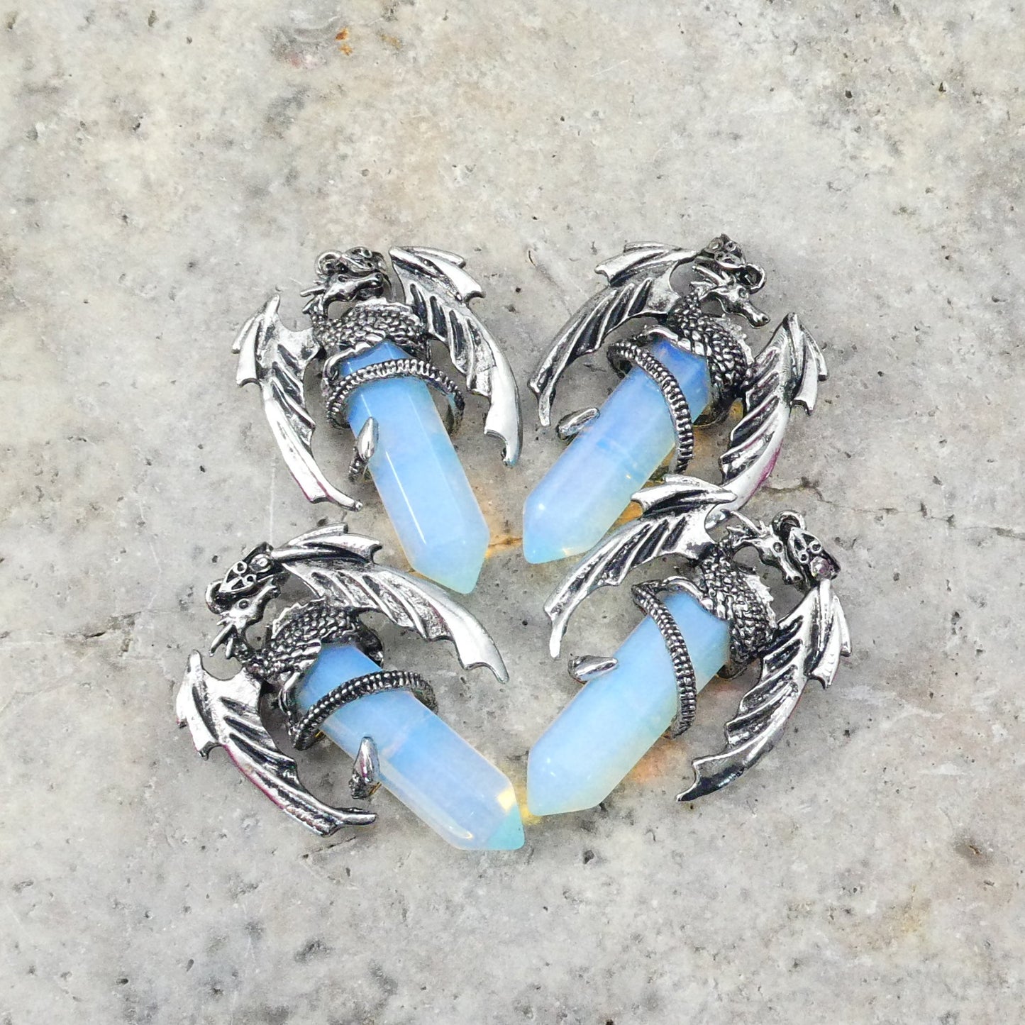Opalite Flying Dragon Point Pendant 34x50mm-1