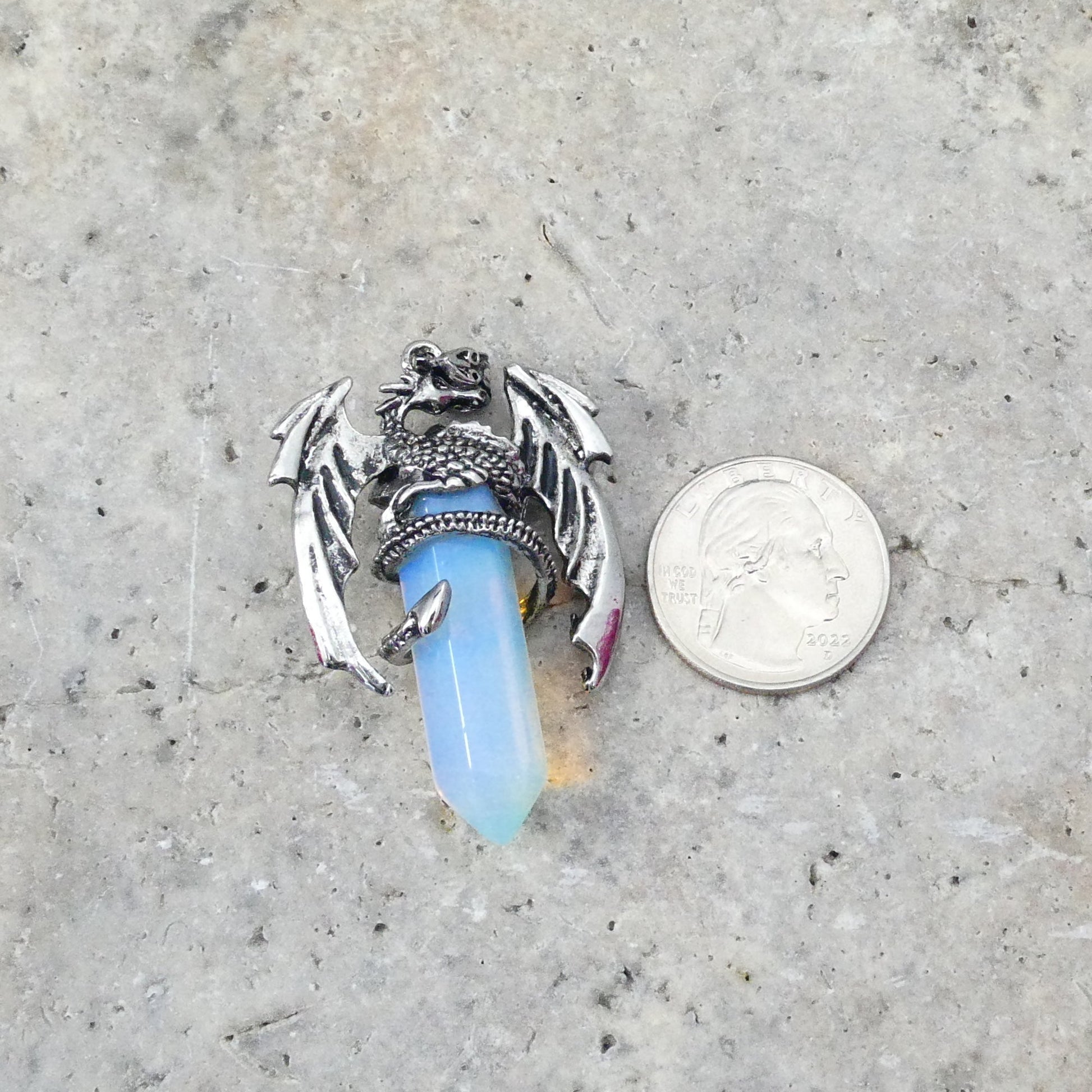Opalite Flying Dragon Point Pendant 34x50mm-2