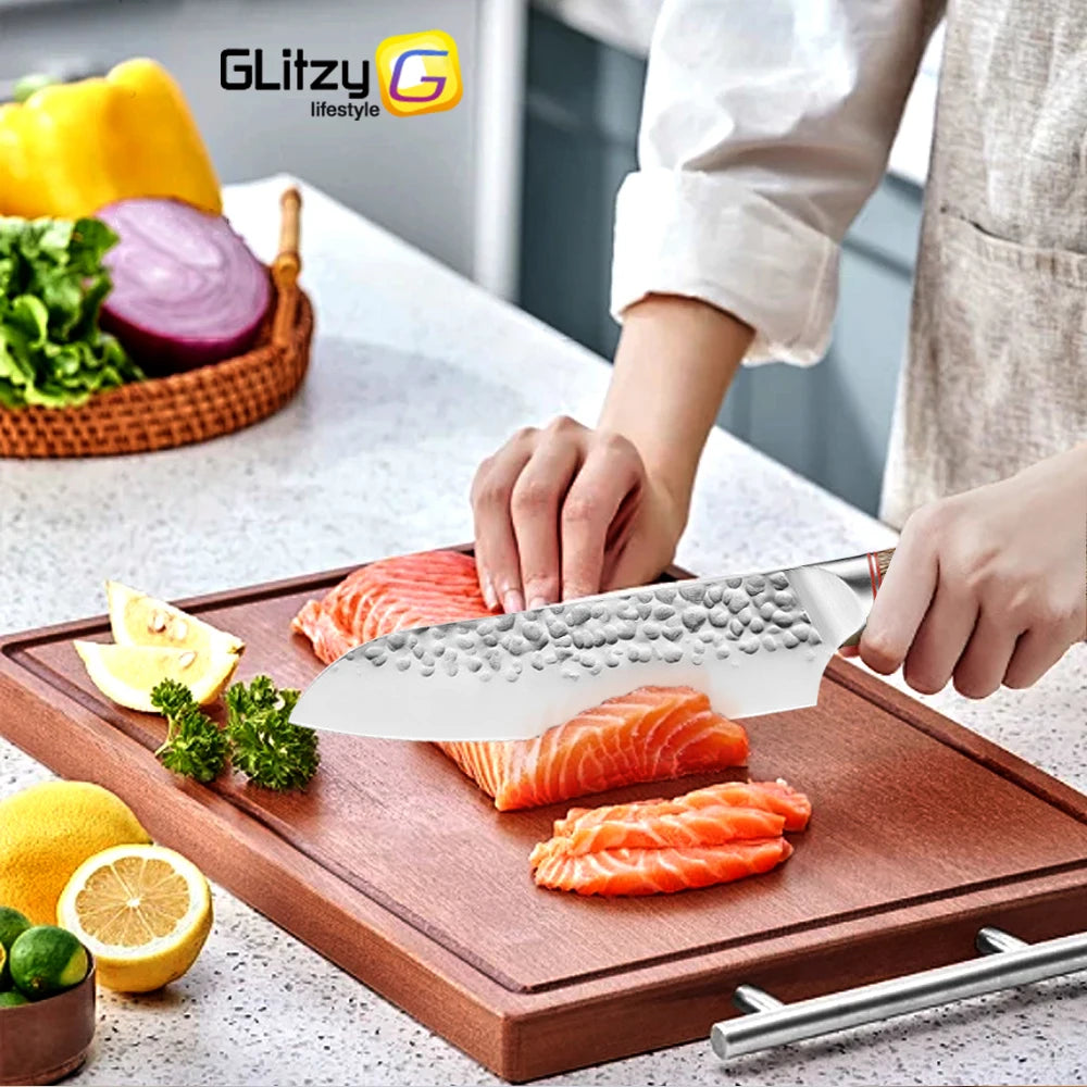 Kitchen Knife Stainless Steel Japanese Chef Knife Full Tang Forged Cleaver Butcher Knife for Slicing Chopping Cutter Cooking Too