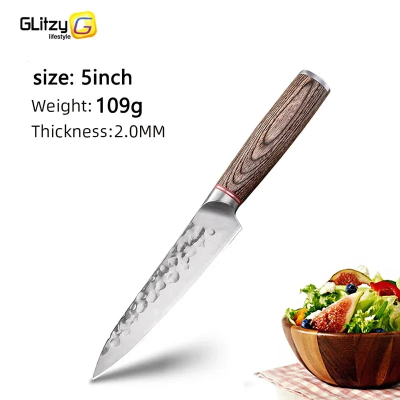 Kitchen Knife Stainless Steel Japanese Chef Knife Full Tang Forged Cleaver Butcher Knife for Slicing Chopping Cutter Cooking Too
