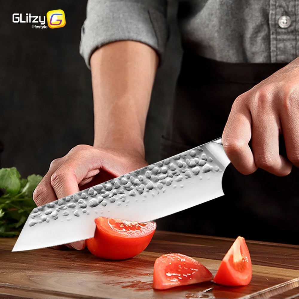 Kitchen Knife Stainless Steel Japanese Chef Knife Full Tang Forged Cleaver Butcher Knife for Slicing Chopping Cutter Cooking Too